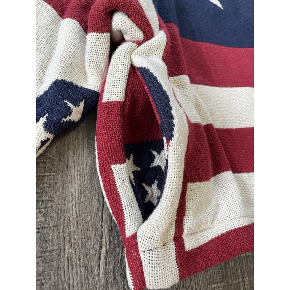 Vintage Painted Pony Patriotic USA Flag Tapestry Woven Jacket Womens One Size - Picture 5 of 10